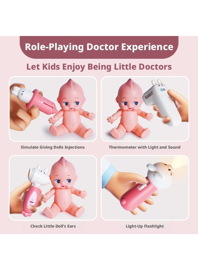 Children's Doctor Pretend Play with Nurse Uniform,Thermometer,Infusion set,Syringes,Medical Role Play,Doctor Playset Play House Toy for Boys Girls - Image 3
